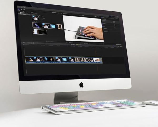 ALBA logickeyboard for Final Cut Pro X in use with Mac computer